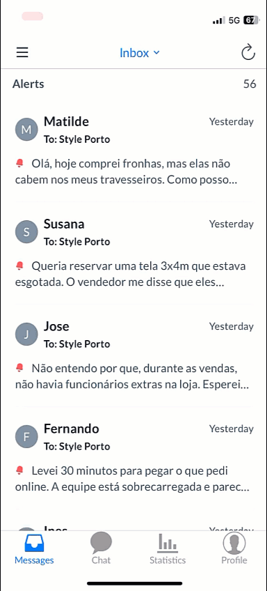 filter mobile inbox places EN